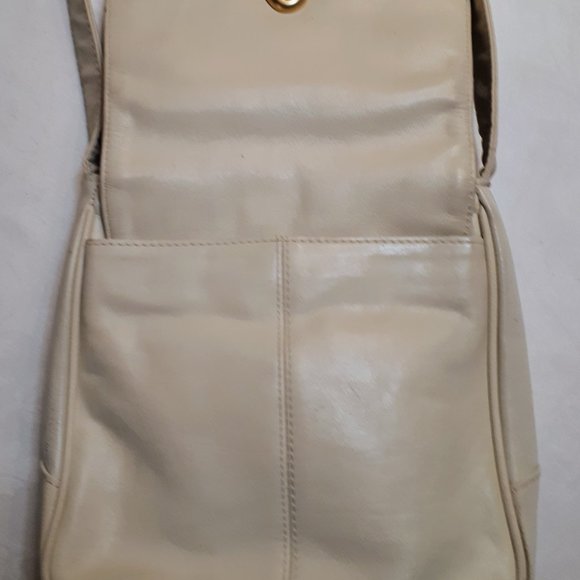 Ivory Leather Cross-Body Bag With Adjustable Strap - Picture 7 of 8